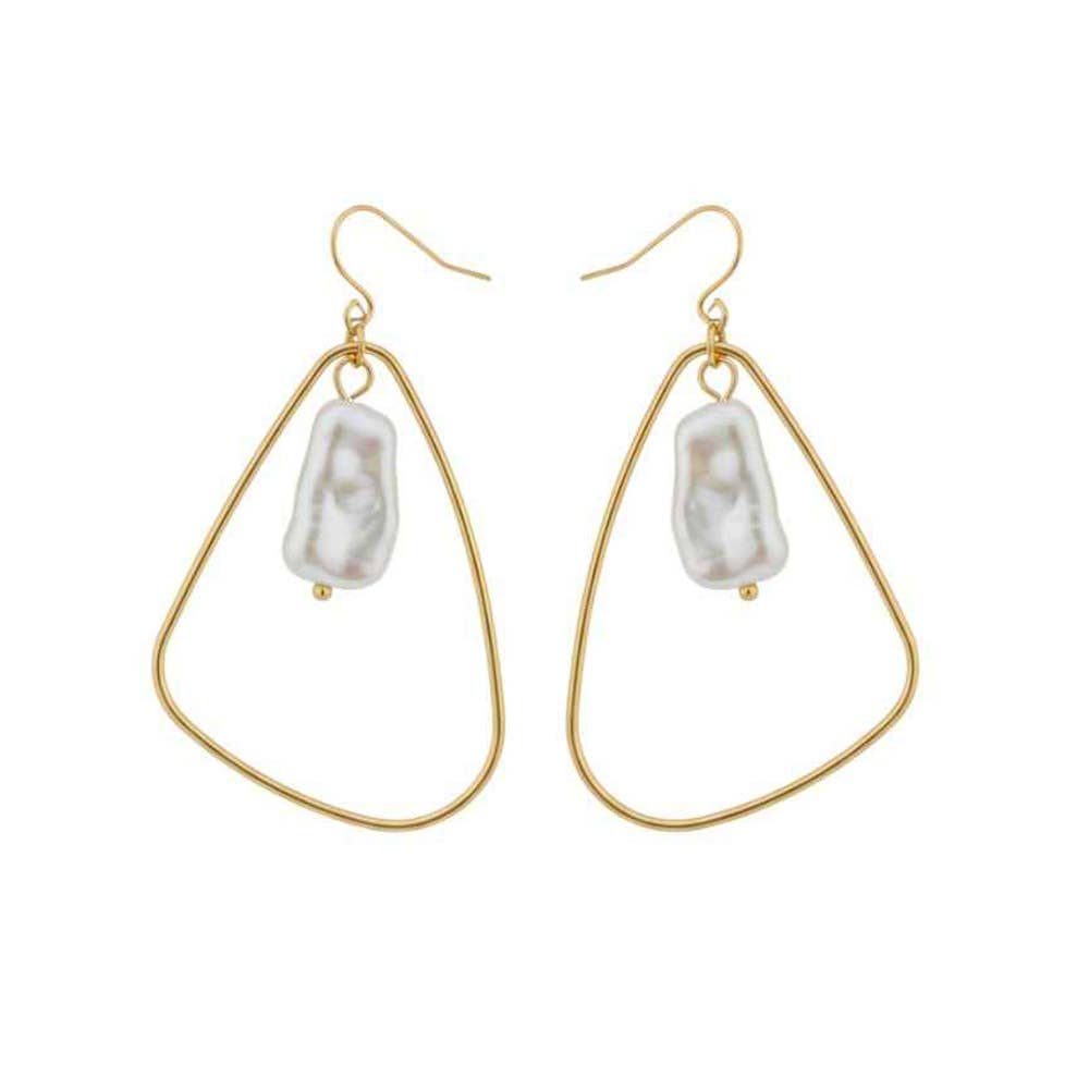Wired Pearl Dangle Earrings