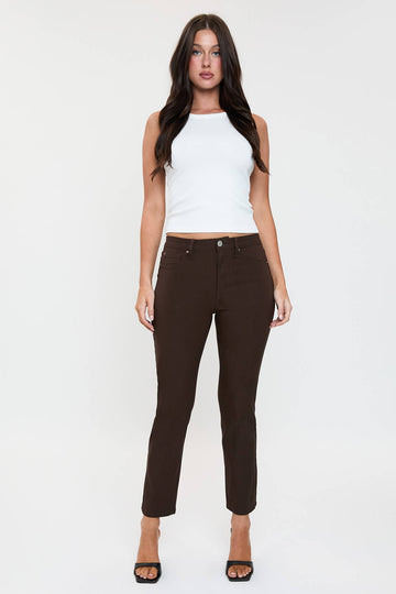 Hyperstretch Cropped Straight Pants in Coco (REG)
