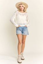 Open Knit Star Pullover Sweater in Off White (REG)