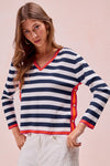 Side Button Stripe Top (REG)