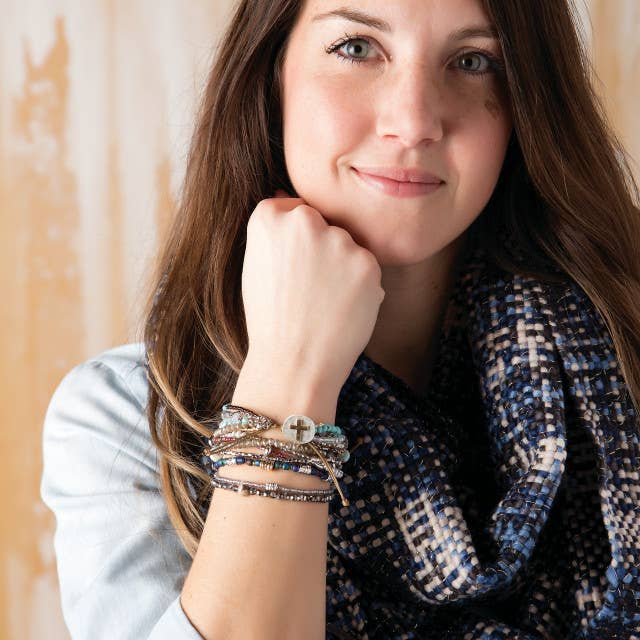 Grey Your Journey Prayer Bracelet