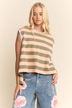 Sleeveless Striped Top in Olive (REG)