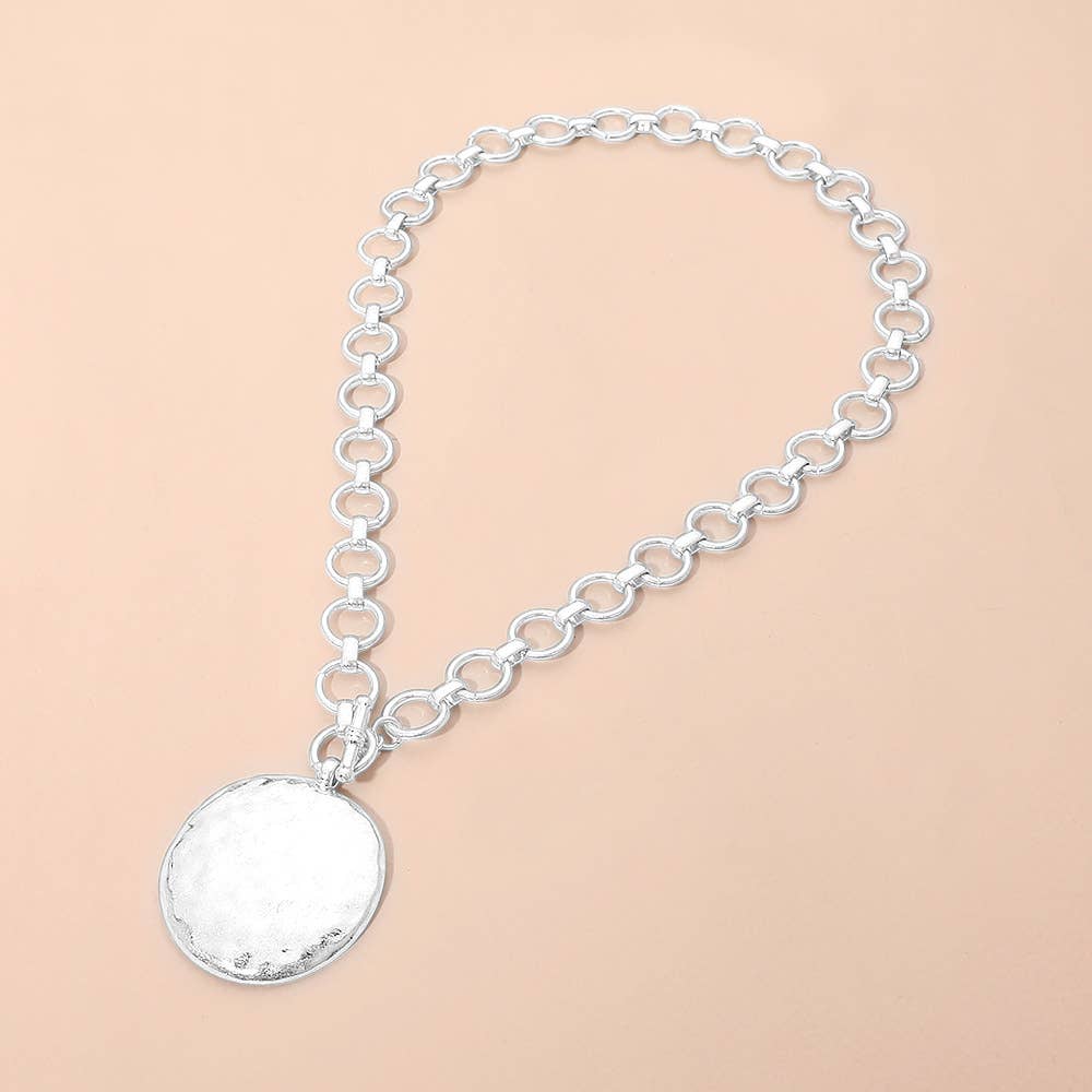 Hammered Disc Necklace