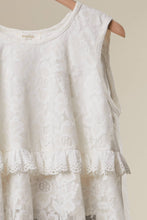 High-Low Lace Tunic Top in White (REG)