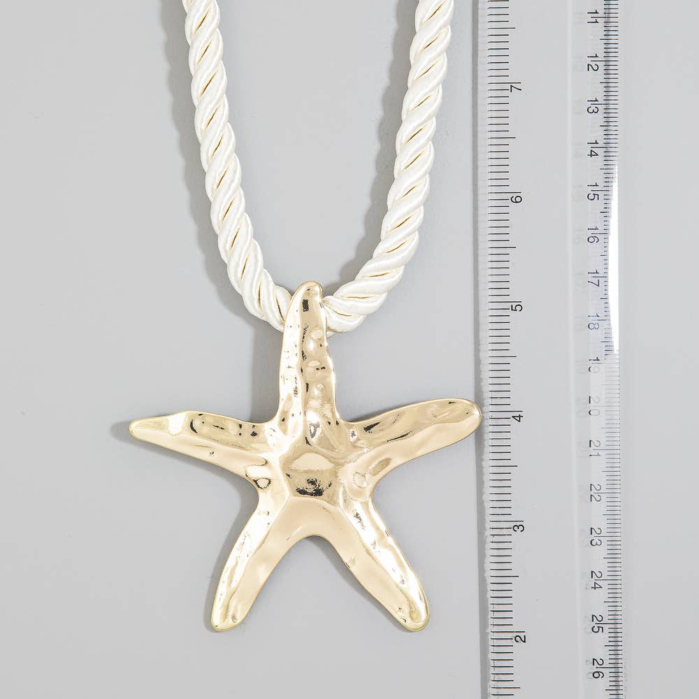 Twisted Cord Starfish Necklace