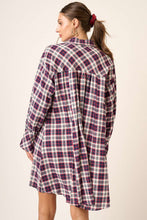 Plaid Button Down Mini Dress in Navy (REG)