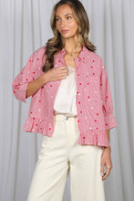 Red Striped Ruffled Top w/ Stars (REG)