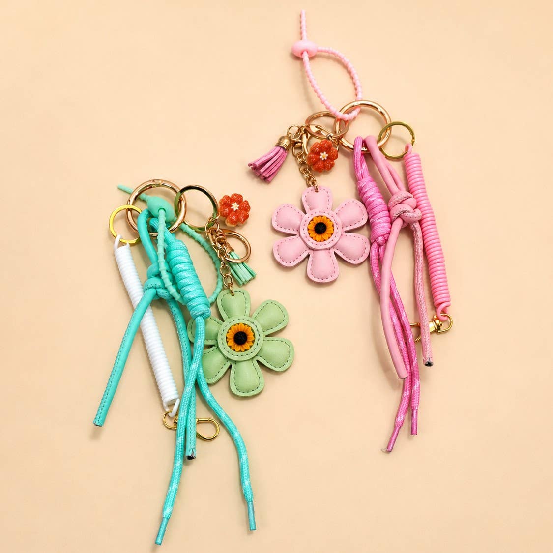 Flower Rope Carabiner Keychain Bag Charm