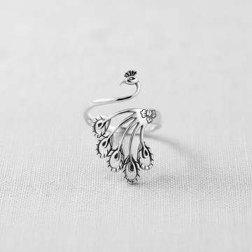 Silver Peacock Ring