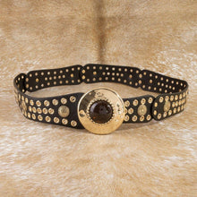 Hammered Circle Studded Belt