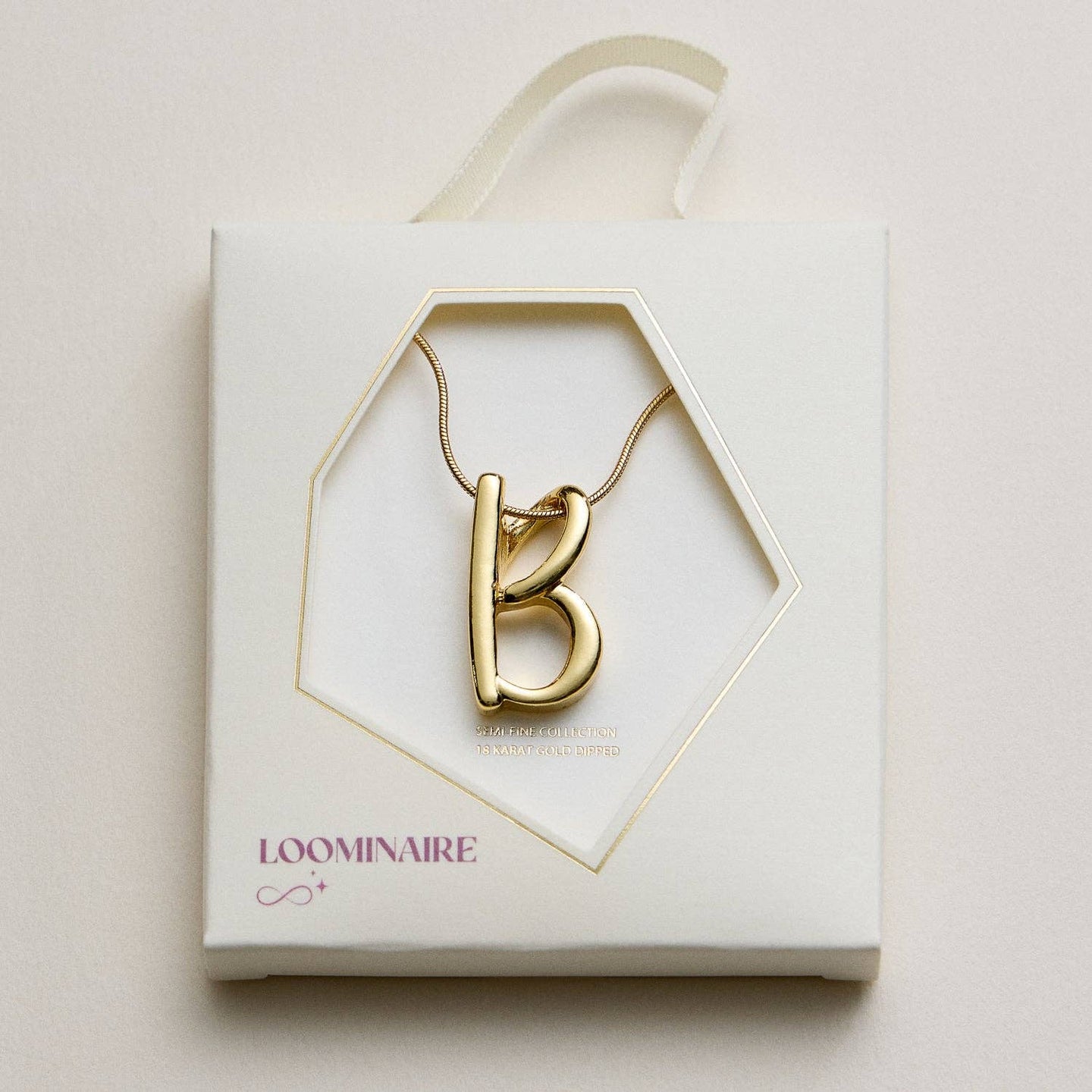 Gold Dipped Fancy Initial Necklace