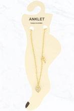 Heart Lock with Rhinestone Anklet