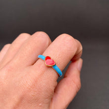 18K Stainless Steel Enamel Heart Ring