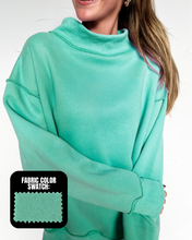 Blank Mock Neck Sweatshirt in Seafoam (REG)