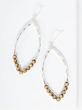 Marquise-Shaped Beaded Dangle Earrings