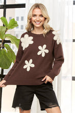 Flower Flourish Sweater in Coffee (REG)