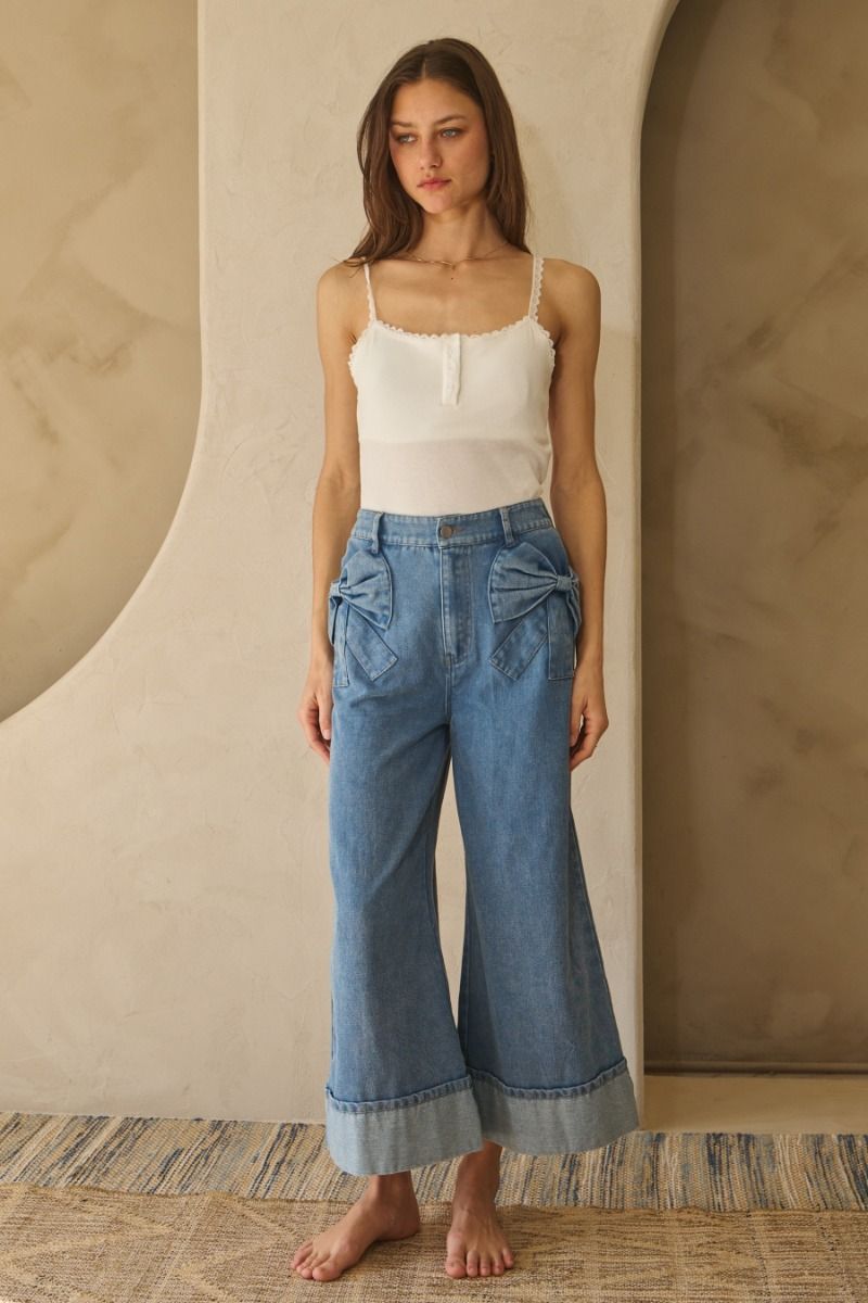 Bow Pocket Jeans (REG/PLUS)