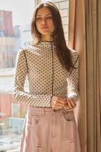Polka Dot Contrast Mesh Top in Black/White (REG/PLUS)