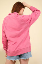 Oversized Henley Sweatshirt in Rose (REG)