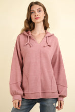 Door Buster * Casual Knit Hoodie Top in Blush (PLUS)