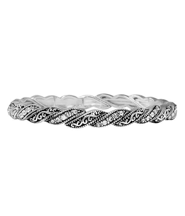 Twisted Texture Silver Bracelet