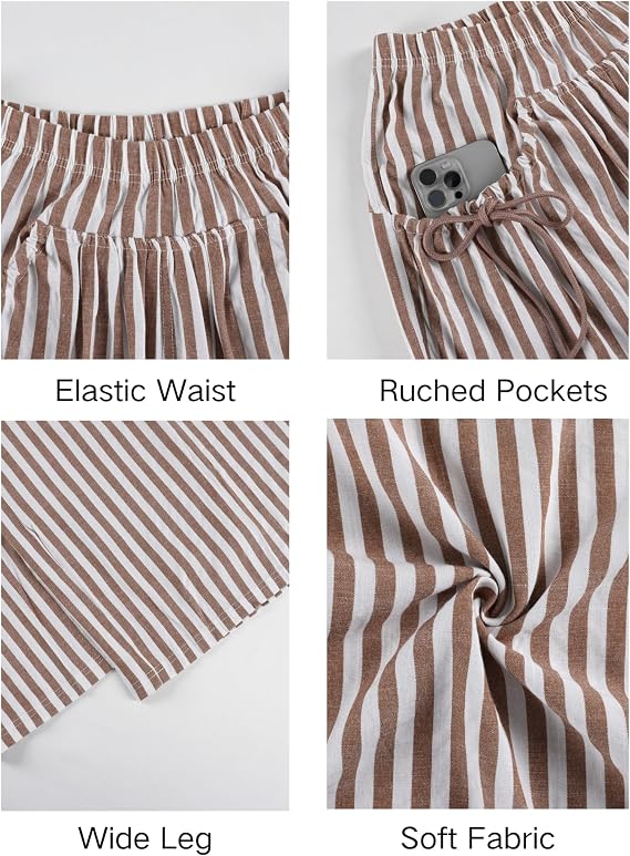 Brown Striped Vacation Palazzo Pants (REG)
