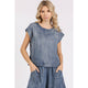 Chambray Button Back Top (REG)