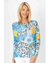 Blue Cheetah Flower Sweater (REG)