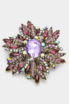 The Glass Crystal Flower Brooch