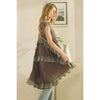 Tiered Contrast Ruffle Tunic Top (REG)