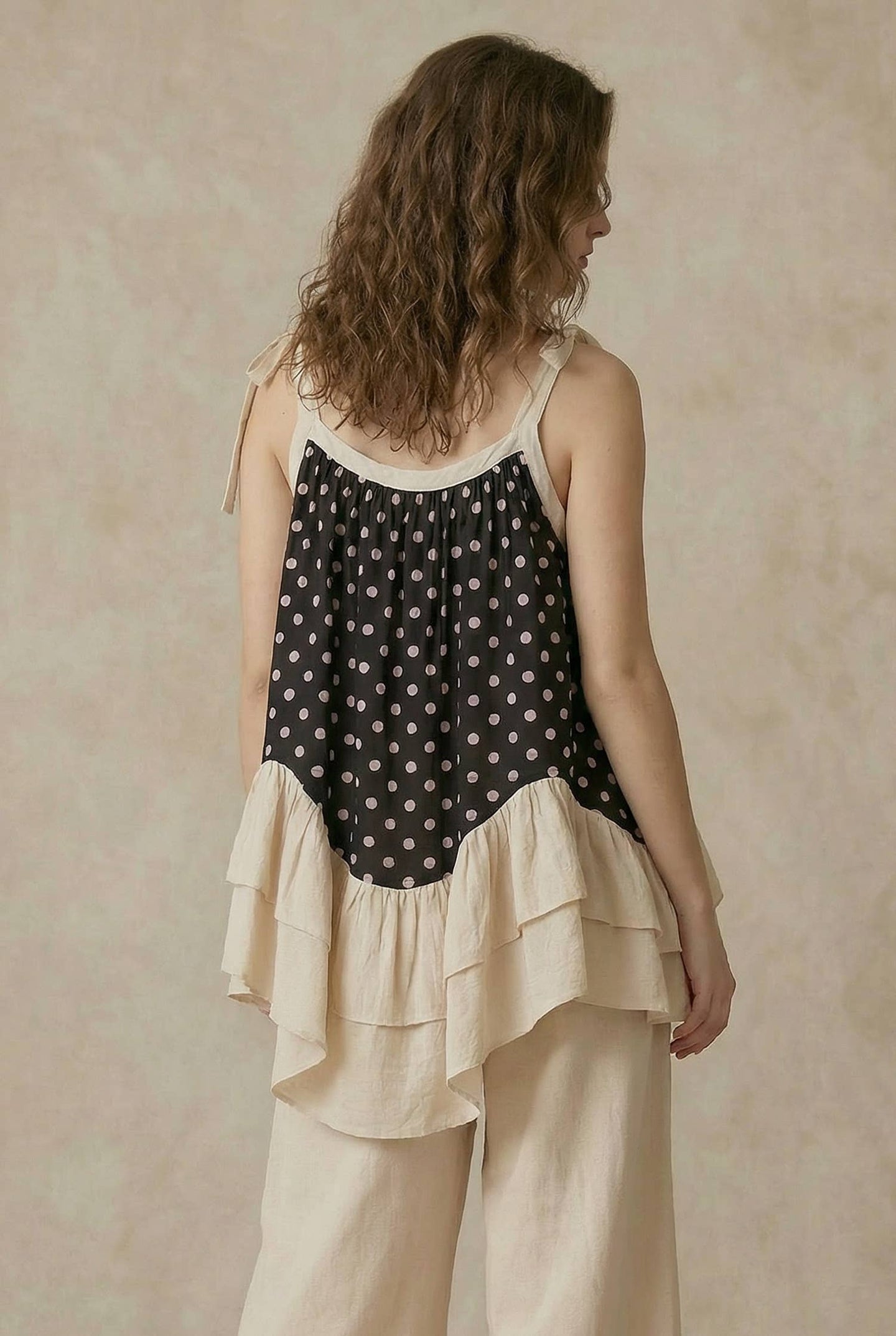 Layered Polka Dot Tunic Top (REG)