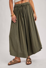 Side Slit Wide Leg Pants in Olive (REG)