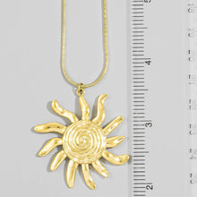 Stainless Steel Spiral Sunburst Necklace