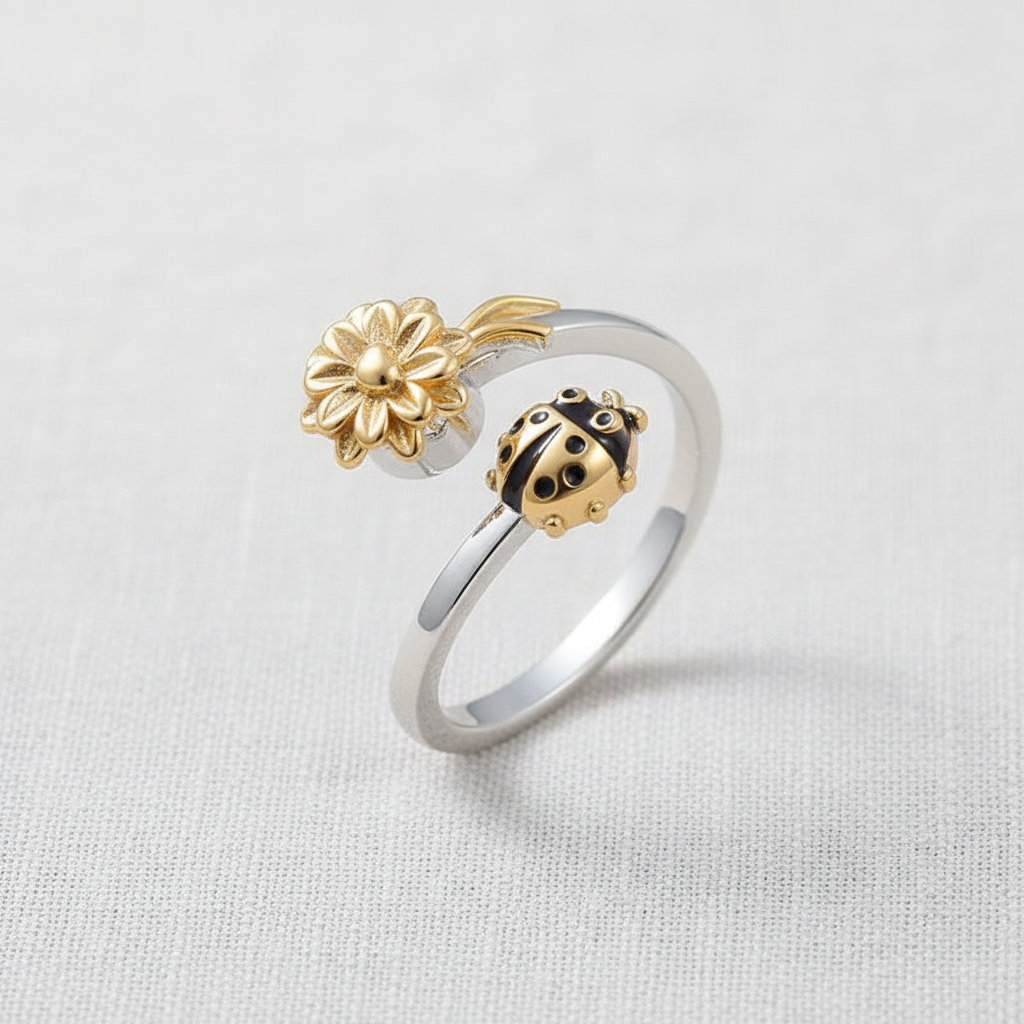 Sunflower Ladybug Ring