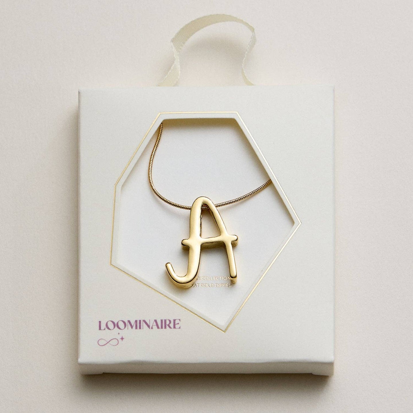 Gold Dipped Fancy Initial Necklace