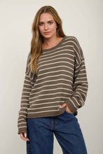 Cream Striped Sweater in Taupe (REG)