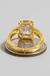 Rectangle Rhinestone Open Ring