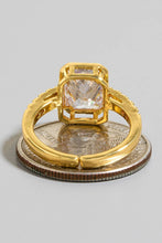 Rectangle Rhinestone Open Ring