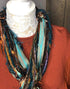 Bronze & Turquoise Fringe Scarf