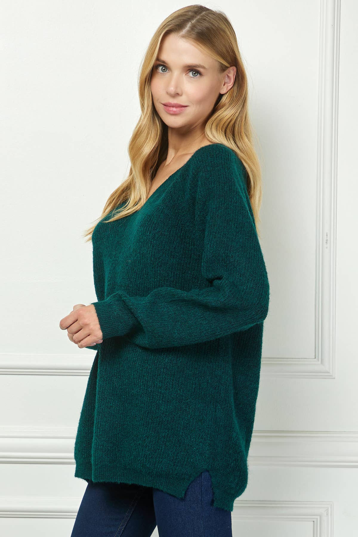 Everyday Wool Blend Sweater in Deep Teal (REG)