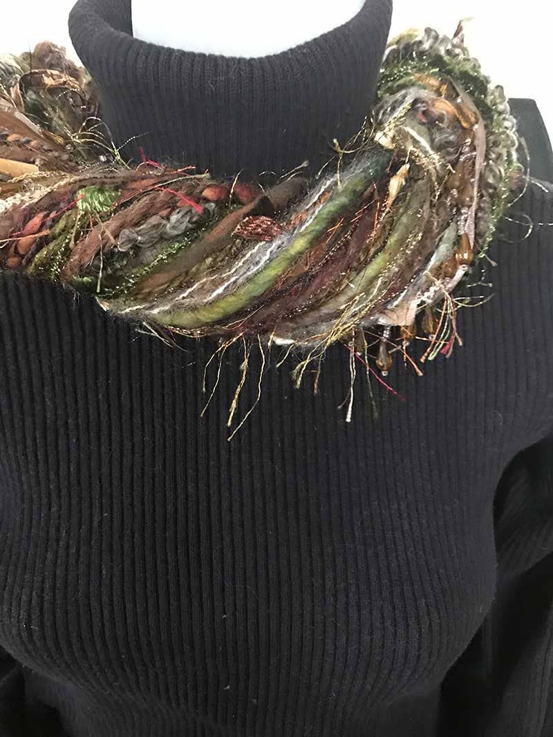 Beaded Earth Tone Artisan Scarf