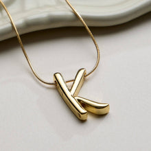 Gold Dipped Fancy Initial Necklace