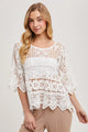 Boho Summer Crochet Top in Ivory (REG)