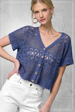 Scallop Summer Cardigan in Indigo (REG)