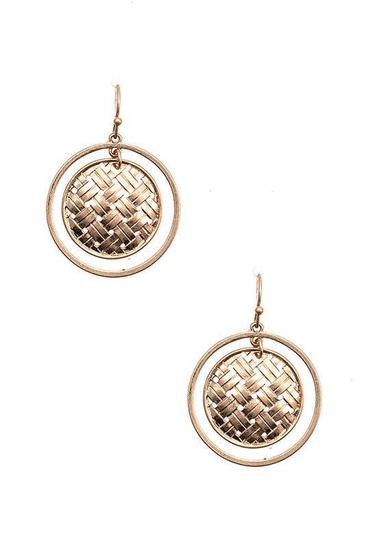Woven Metal Drop Earrings