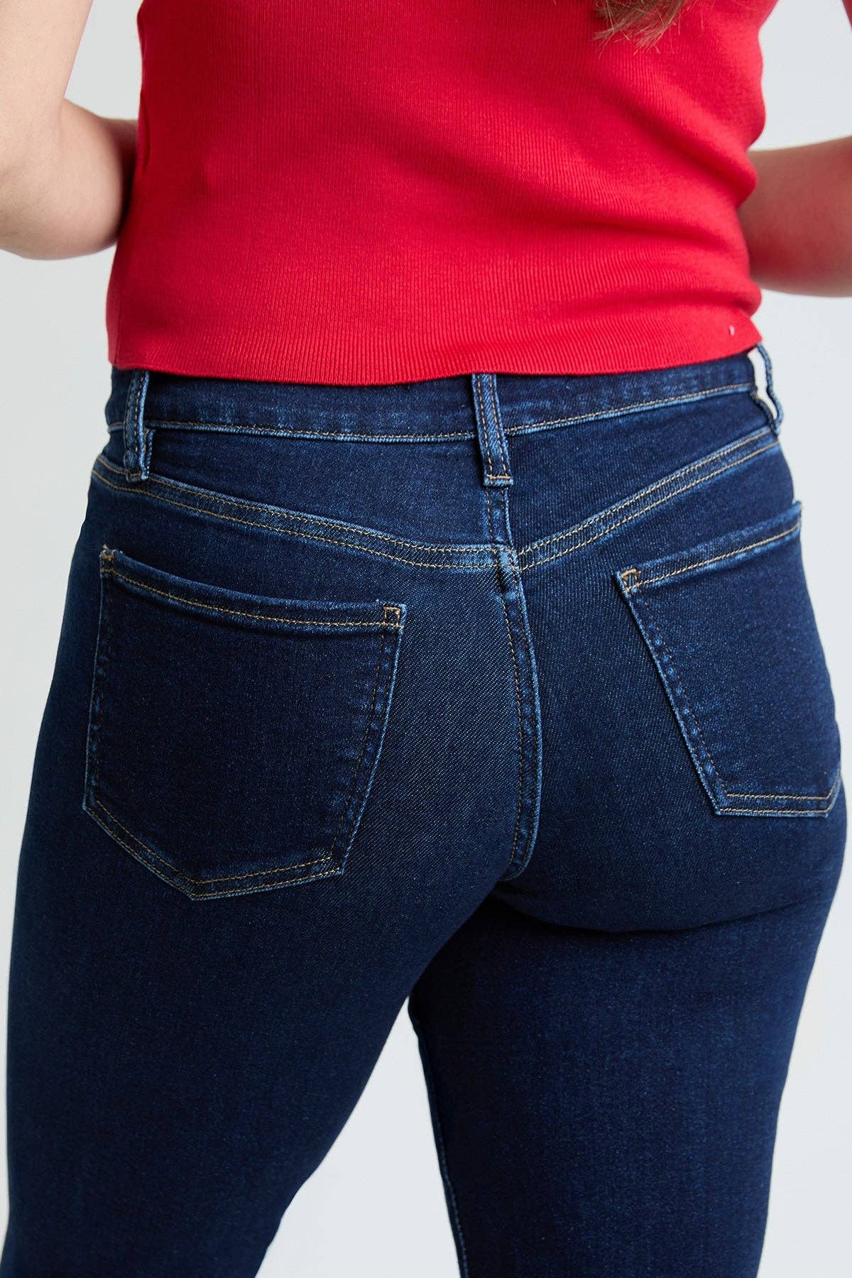 YMI Dark Cropped Slim Straight Leg Jeans (REG)