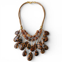 Leopard Beaded Bib Necklace