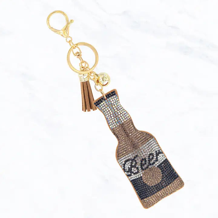 Beer Bottle Sparkle Keychain