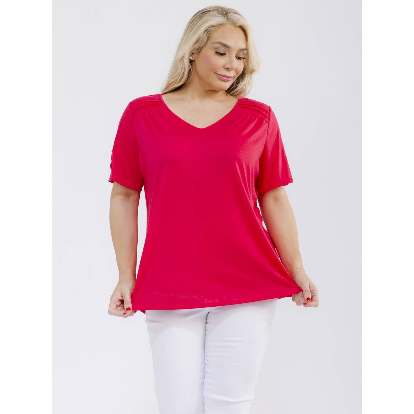 Red Azalea Grommet Top (PLUS)