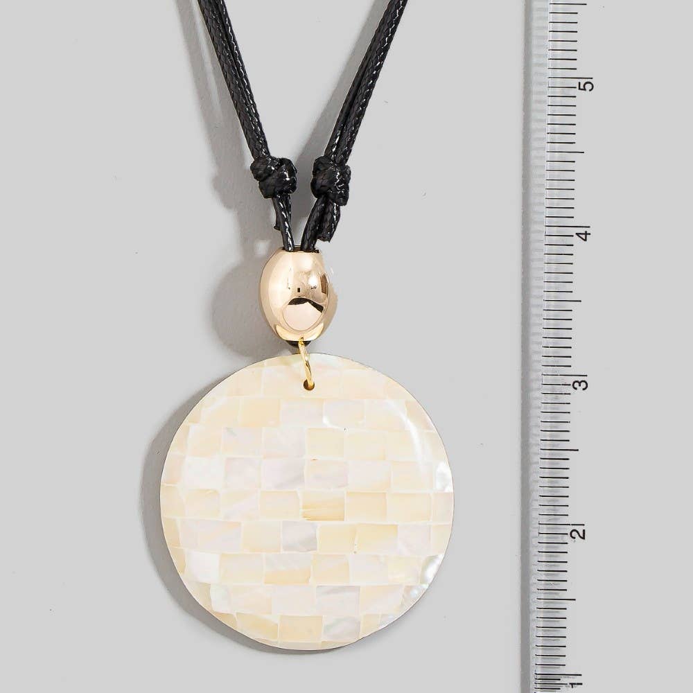 Mosaic Shell Disc Necklace